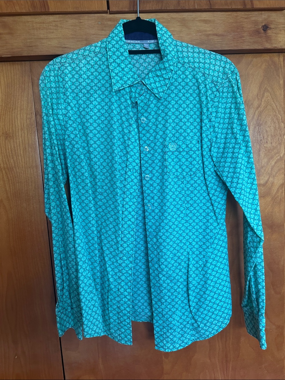 Cinch Teal Pattern Show Shirt
